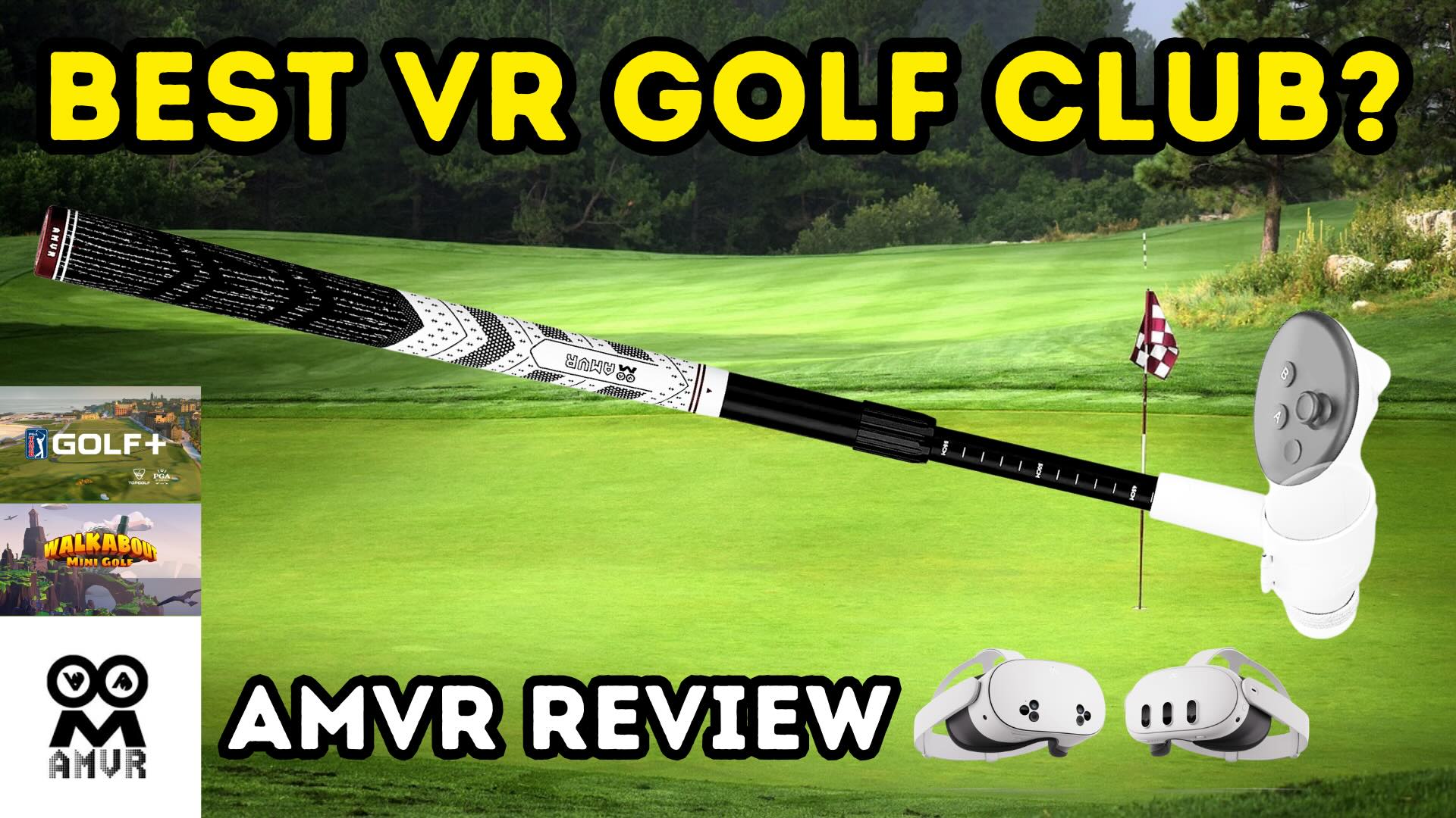 AMVR Extendable VR Golf Club Attachment Review for Meta Quest 3 & 3s