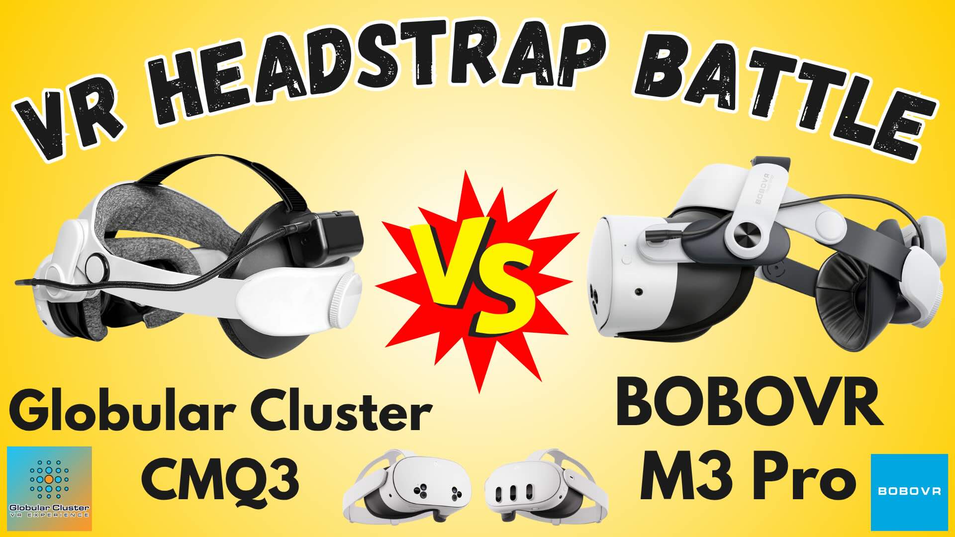Globular Cluster CMQ3 vs BOBOVR M3 Pro — Head Strap Comparison for Quest 3 & 3s