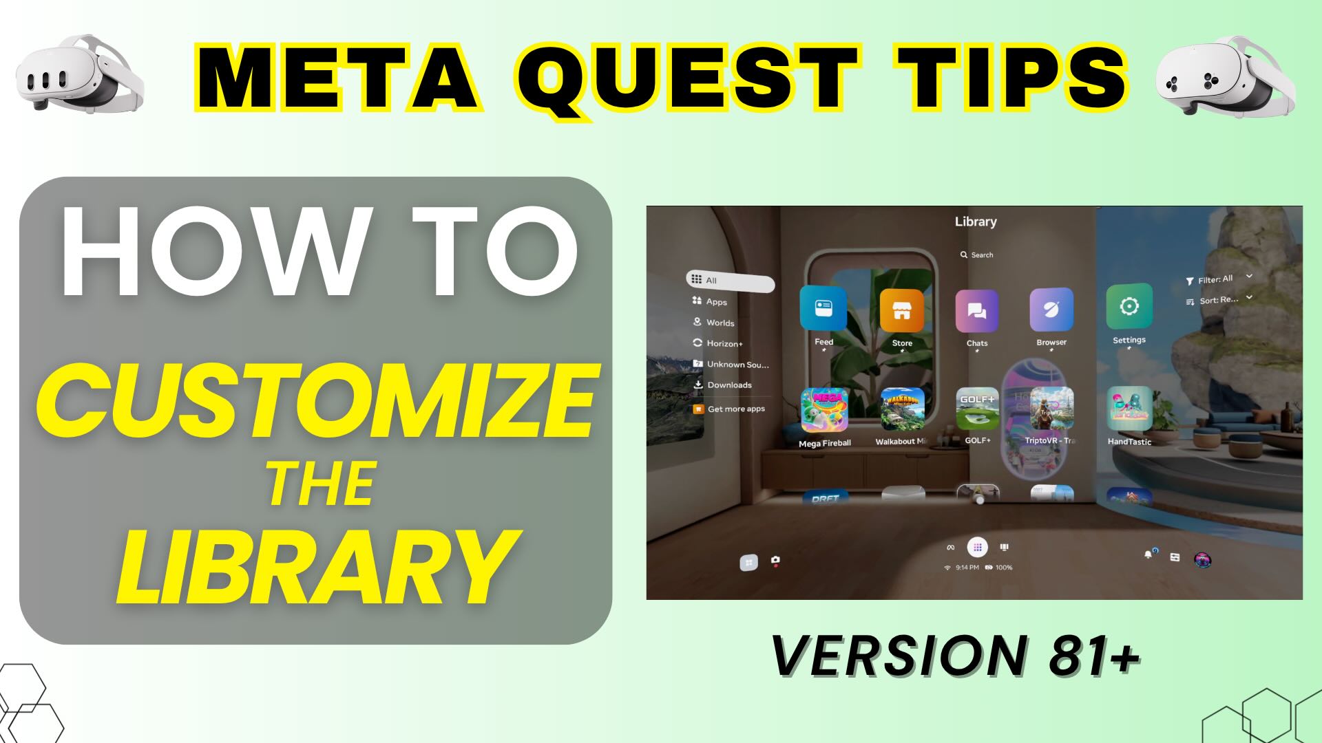 How to Customize the Library on Meta Quest 3 & 3s – Meta Quest Tips
