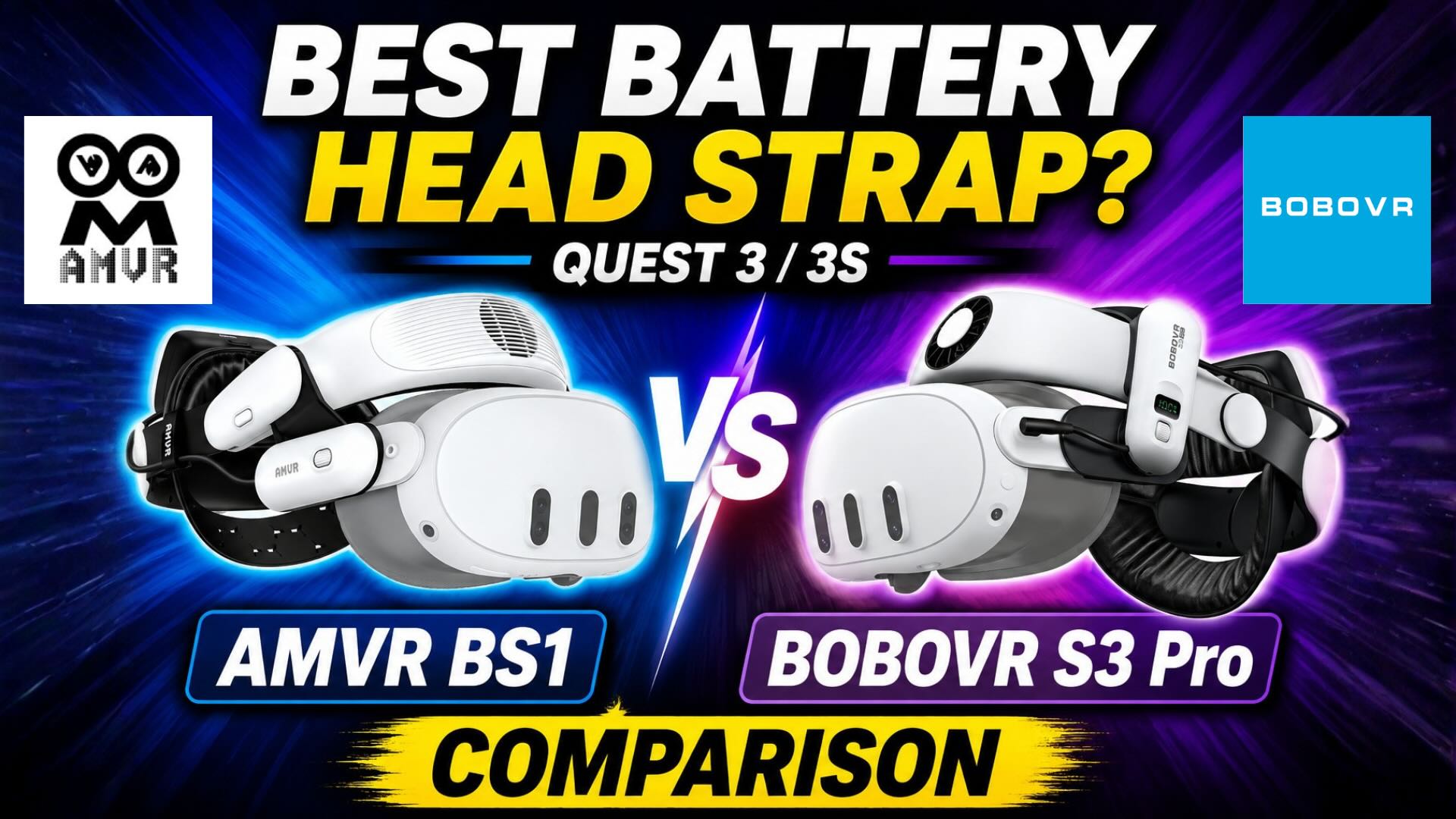 BOBOVR S3 Pro VS AMVR BS1 – Which Head Strap is Best For Meta Quest 3 and 3s?